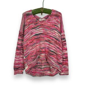 Lou and Gray Wool Blend Oversized Knit‎ Sweater Womens XL Pink